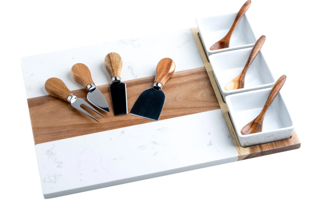 Personalized Marble Charcuterie Board Set
