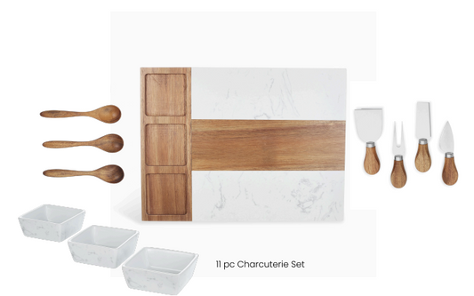 Personalized Marble Charcuterie Board Set