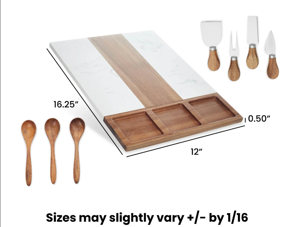 Personalized Marble Charcuterie Board Set